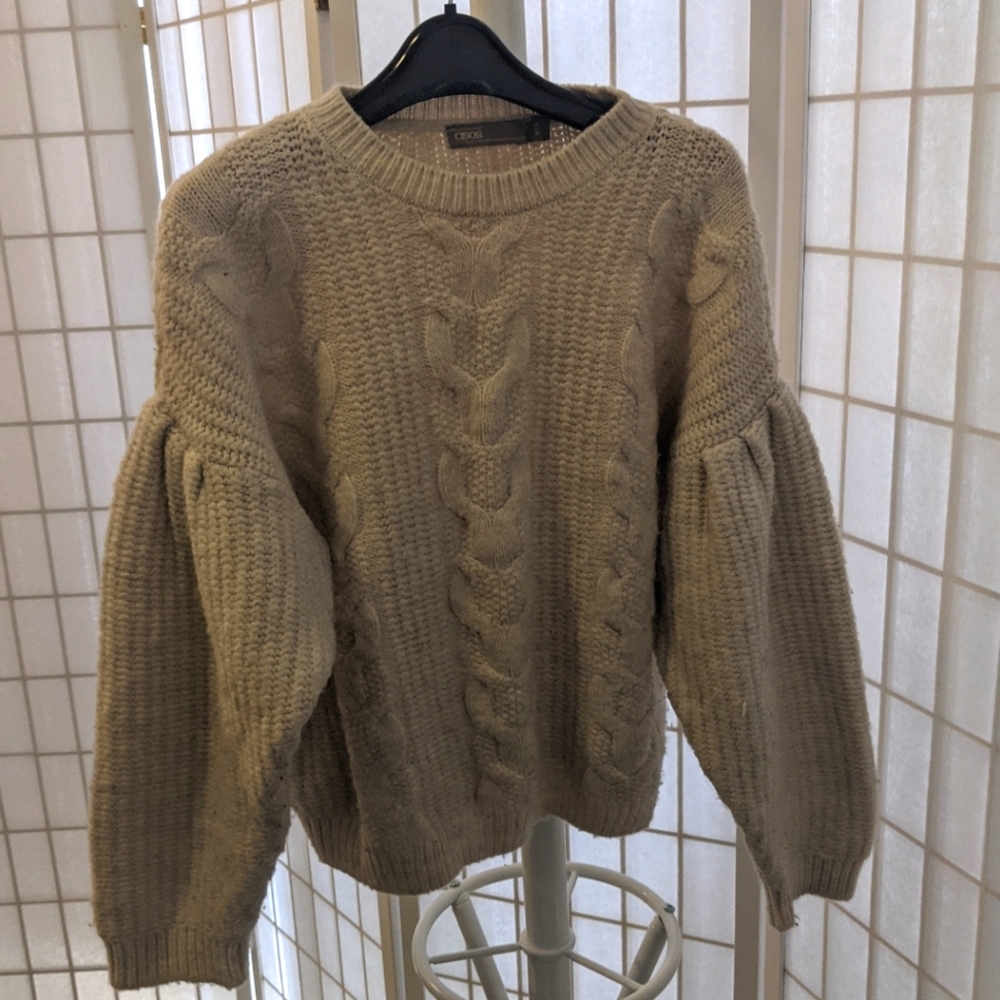 ASOS Sweater in Cable with Volume Sleeves